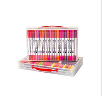 Набір двосторонніх спиртових маркерів для малювання та скетчингу FineLiner / Brush Markers Pens 100 штук топ