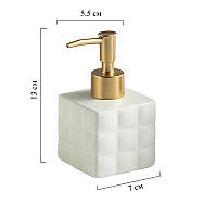 Дозатор для жидкого мыла керамический, диспенсер мыла для ванной комнаты и кухни Белый топ