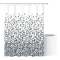 Шторка для ванной комнаты Bathlux 180 x 180 см люкс качество с водоотталкивающим покрытием, Белая в ромбики