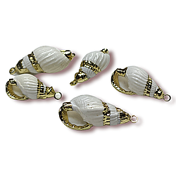 Підвіска, кулон, Морська мушля, з Гальванічним покриттям, розмір 20х10мм, колір Натуральний