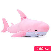Яркая плюшевая игрушка-обнимашка Акула 100 см Розовая, Акула с Икеи, Большая игрушка Акула Blahaj