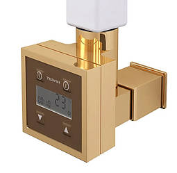 Золотий електротен Terma KTX3 MS Gold квадратний + маскування, екран LCD, регулятор 30-60 C, таймер 24 год; 120-1000W