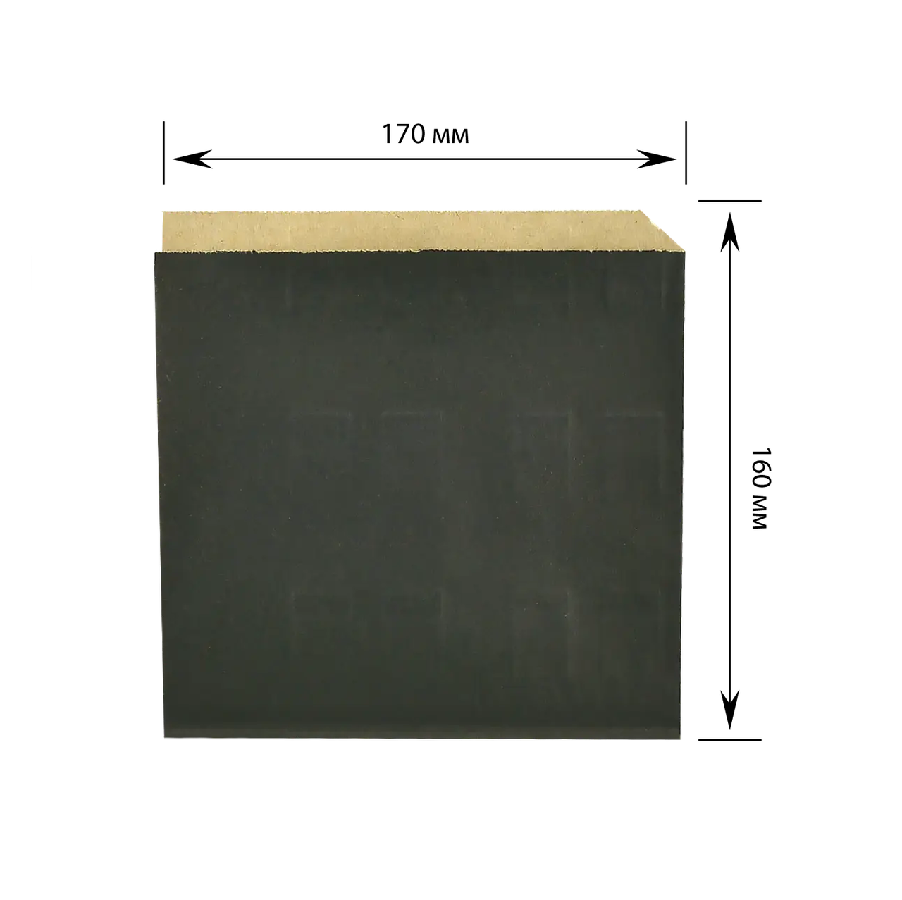Паперовий пакет куточок «Для сендвічів» чорний 160х170 мм