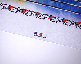 Схема для вишивання бісером Герб у соняхах на габардині з підклеєним флізом Україна на 40х30см/А3, фото 3