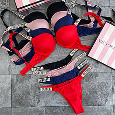 Комплект Victoria Secret 34C (Чорний, Білий, крансий, Рожевий, Синій, Леопард)