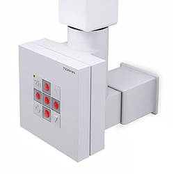 Білий квадратний ТЕН Terma KTX2 MS white: регулятор 30-60C + таймер 2 г.+ Маскування проводу + LED підсвічування; Польща