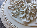 Розетка стельова з гіпсу р-32а Ø 400 мм, бароко, рельєфна, кругла, із шестигранним квіткою ліпнина з гіпсу, фото 4
