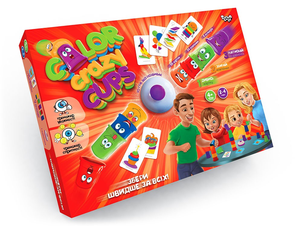 Настільна велика розважальна гра Color Crazy Cups Danko Toys Настільні ігри від 4 років CCC-01-01U