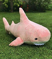 Плюшевая антиаллергенная игрушка из холлофайбера Акула 140 см Розовая, Удобная Акула блохэй Blahaj из Икеа