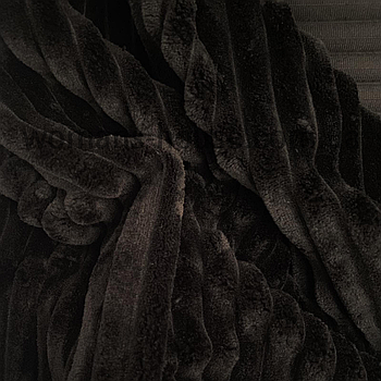 Плюш Мінки смужка Чорний