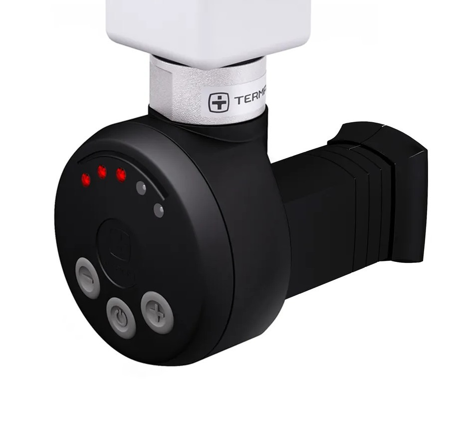 Електротен TERMA MEG1 MS BLACK: регулятор 30-65С + маскування кабелю (без розетки) + LED. Потужність 1000W