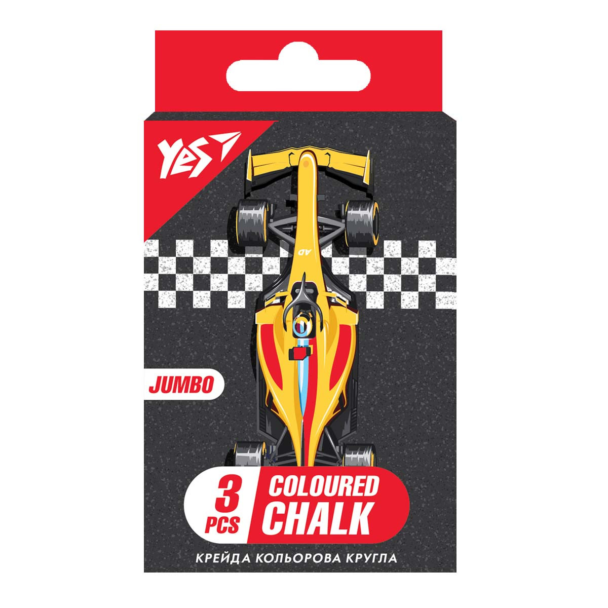 Крейда кольорова YES Race legend 3 шт, JUMBO, фото 1