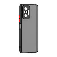 Матовый чехол цветные кнопки на Xiaomi Redmi Note 10 pro черный