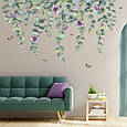 Інтер'єрна наклейка на стіну Висячі Рослини з Квітами Евкаліпта Oracal розмір 52х96см, фото 3