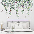 Інтер'єрна наклейка на стіну Висячі Рослини з Квітами Евкаліпта Oracal розмір 52х96см, фото 4