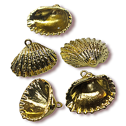 Підвіска, кулон, Морська мушля, з Гальванічним покриттям, розмір 15х20мм, колір Золото