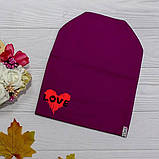 Жіноча шапка з принтом LOVE, фото 9