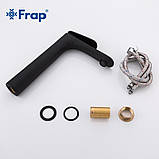 Змішувач для умивальника Frap F1052-57 високий, чорний, фото 6