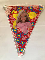 Святкова гірлянда прапорці Барбі рожева 3 м