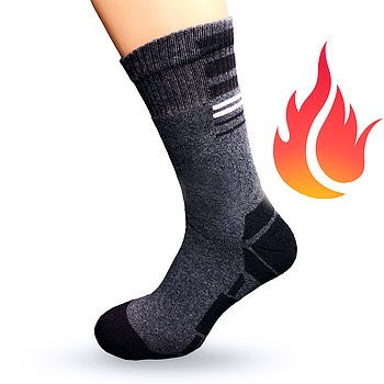 Чоловічі термошкарпетки 42-45, Темно-сині / Високі зимові трекінгові шкарпетки / Шкарпетки для спорту