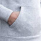 Чоловіче утеплене худі сіре на флісі  ⁇  Чоловіча зимова толстовка, фото 8