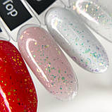 Komilfo No Wipe Chameleon Top – Топ без липкого шару з пластівцями Єдиноріг, 8 мл, фото 3