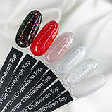 Komilfo No Wipe Chameleon Top – Топ без липкого шару з пластівцями Єдиноріг, 8 мл, фото 4