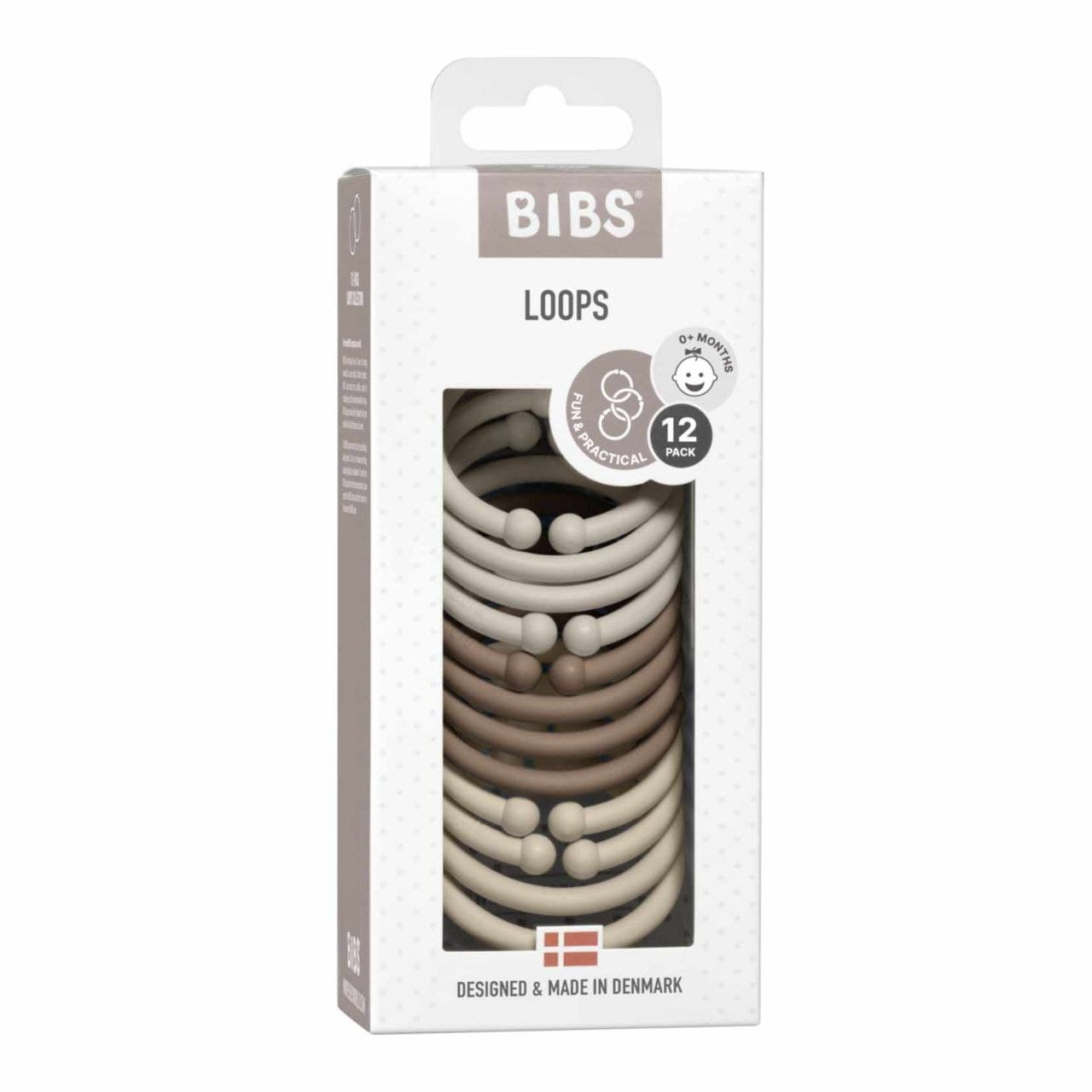 Іграшки-прорізувачі BIBS Loops 12шт в уп., Sand/Dark Oak/Vanilla