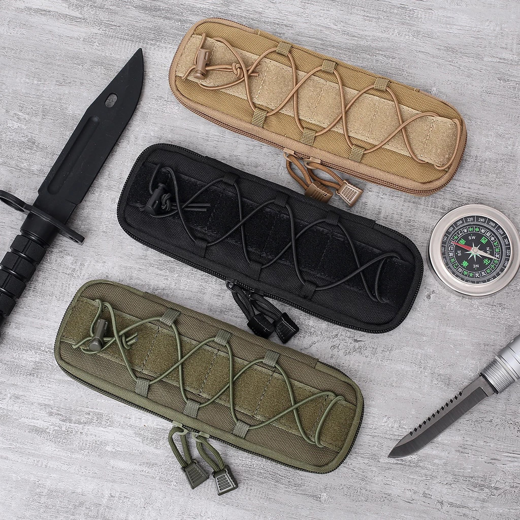 Сумка-підсумок чохол SOTA XL для ножа окулярів на лямку рюкзака або на пояс зелена олива із системою MOLLE