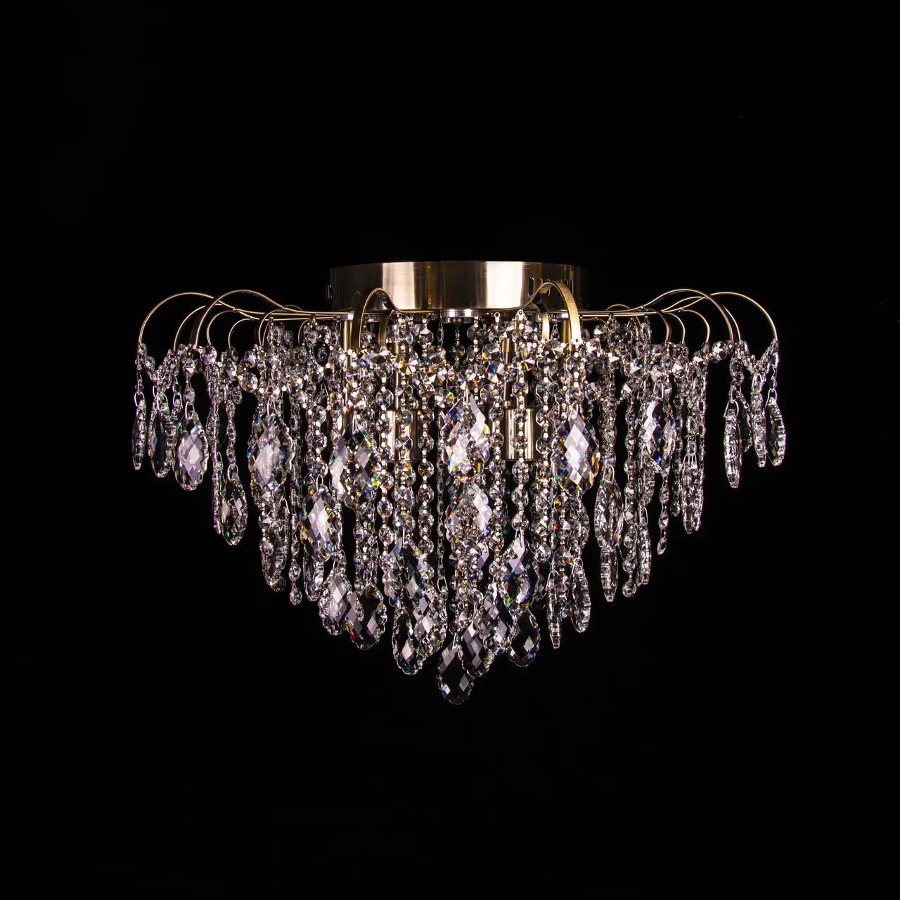 Кришталева люстра на 6 ламп Е27 з підсвічуванням основи та пультом д/у PM-E3159/6+6/AB/LED, фото 1