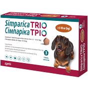 Сімпаріка ТРІО Жувальні таблетки для собак №3 5,1-10кг Zoetis симпарика трио