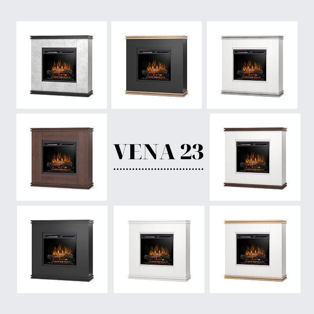 Електрокамін Vena із 23-дюймовою вставкою Білий матовий
