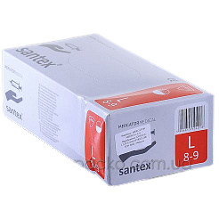 Рукавички одноразові латекс SANTEX 100 шт. розмір L