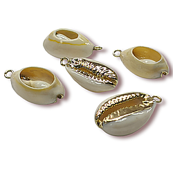 Підвіска, кулон, Морська мушля, з Гальванічним покриттям, розмір 25х14мм, колір Натуральний