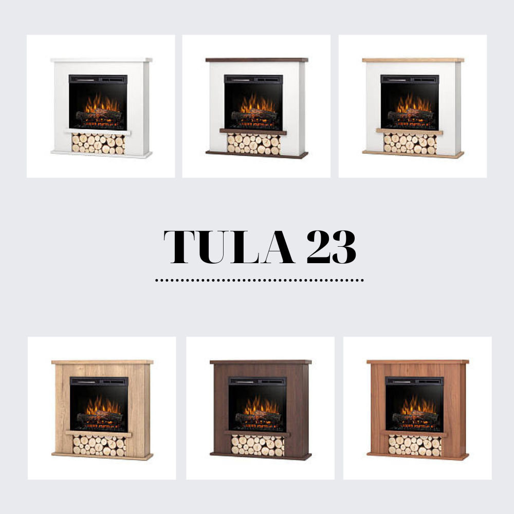 Електрокамін Tula із 23-дюймовою вставкою Білий матовий