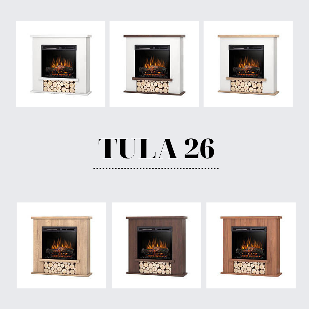 Електрокамін Tula із 26-дюймовою вставкою Білий матовий