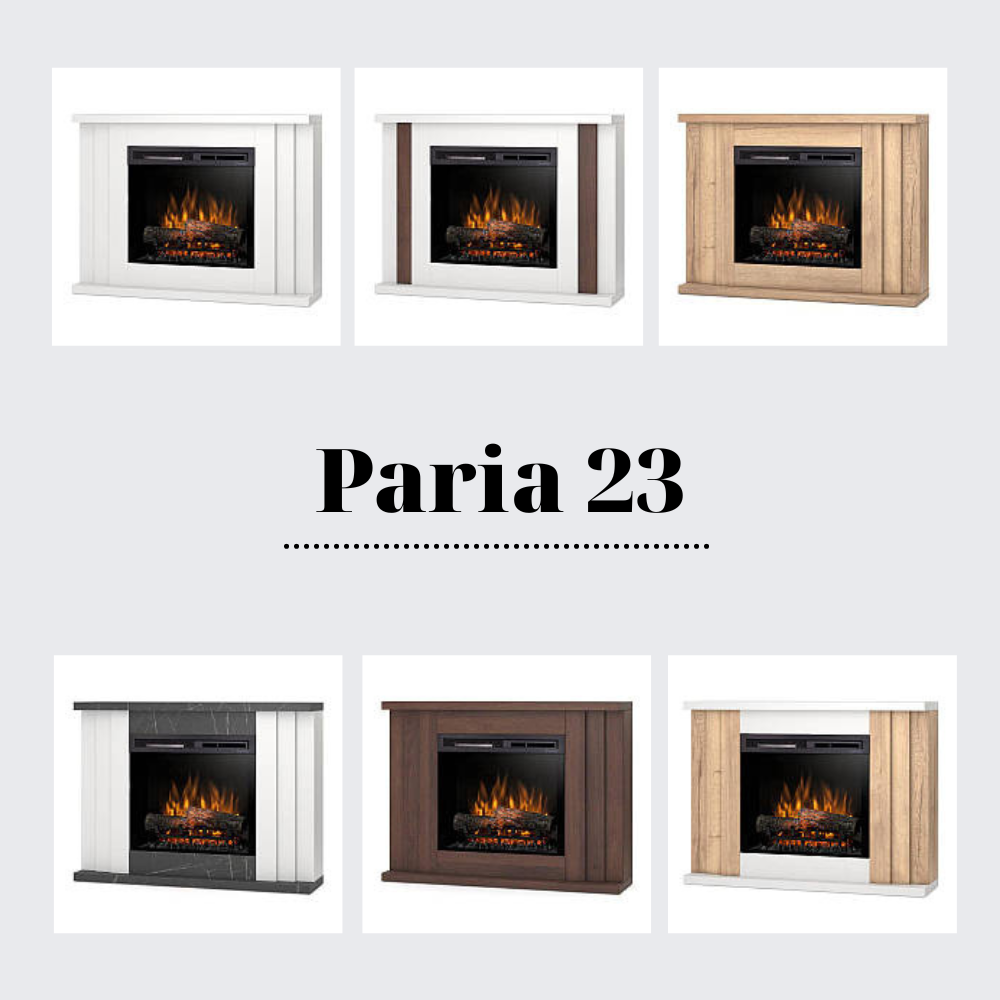 Електрокамін Paria з 23-дюймовою вставкою Білий матовий