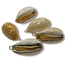 Підвіска, кулон, Морська мушля, з Гальванічним покриттям, розмір 25х14мм, колір Натуральний