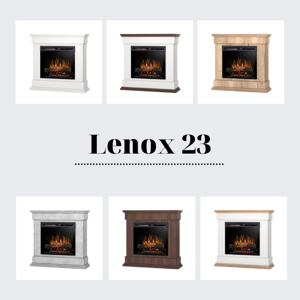 Електрокамін Lenox із 23-дюймовою вставкою Білий матовий