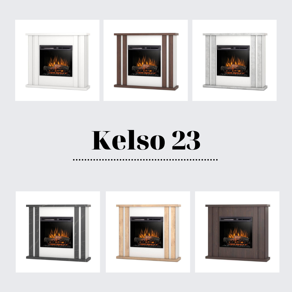 Електрокамін Kelso із 23-дюймовою вставкою Білий матовий