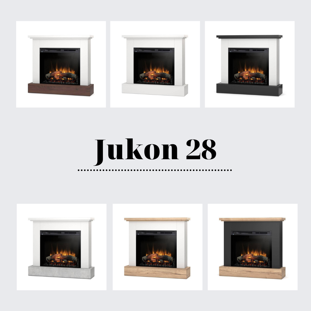 Електрокамін Jukon з 28-дюймовою вставкою Білий матовий