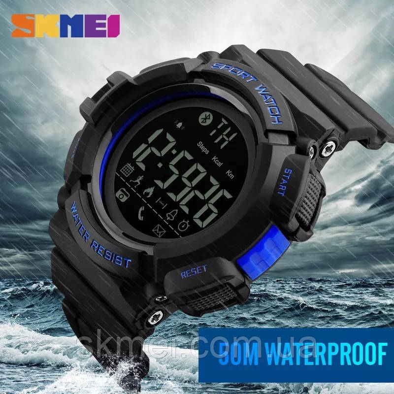 Умные часы SKMEI 1245 c Bluetooth (Blue) - фото 2 - id-p509837254