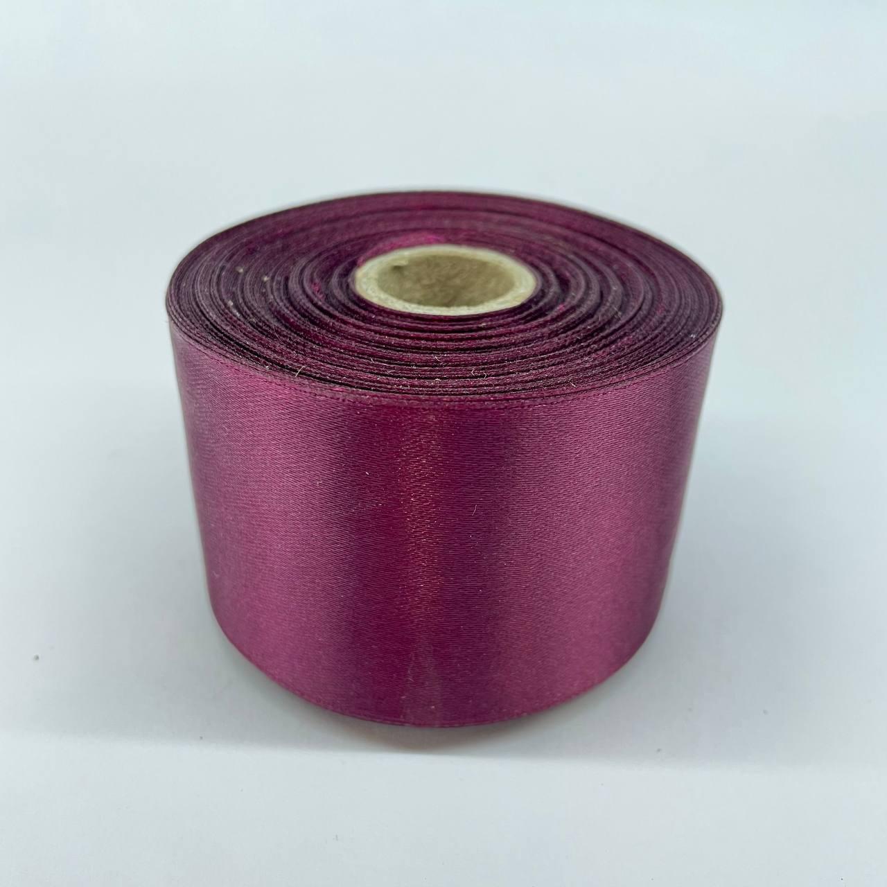 Стрічка атласна LiaM колір Марсала 5 см ширина 25 ярдів