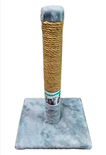 Кігтеточка-стовпчик Пухнастик на підставці Сіра з бежевим 55x30 см