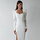 Сукня футляр міді з піднятими плечіками та розрізом на нозі (р. 42-44) 10PL4306, фото 3