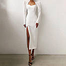 Сукня футляр міді з піднятими плечіками та розрізом на нозі (р. 42-44) 10PL4306, фото 6