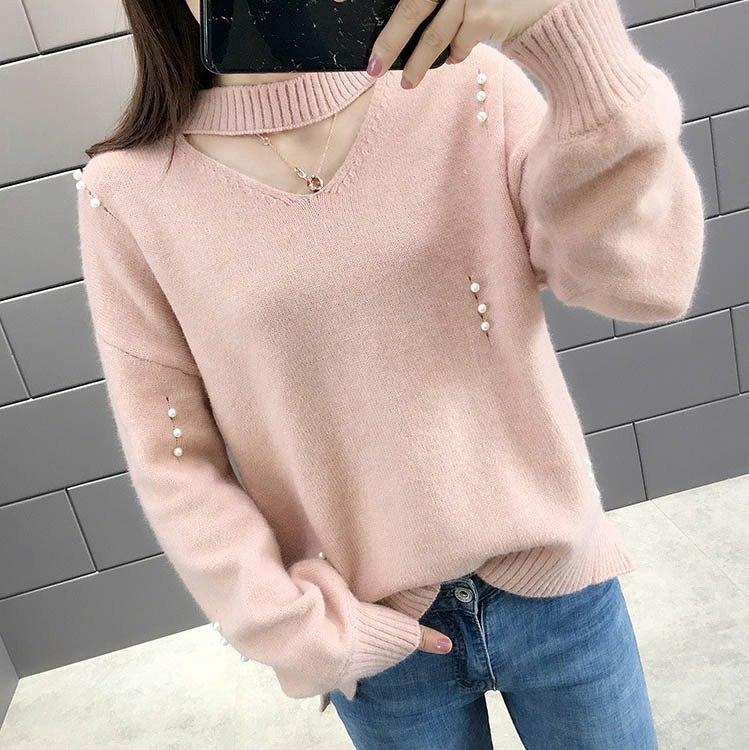 Жіночий ангоровий светр вільного крою з вирізом краплею (р. 42-46) 10KF2109, фото 1