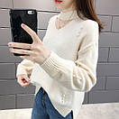 Жіночий ангоровий светр вільного крою з вирізом краплею (р. 42-46) 10KF2109, фото 2