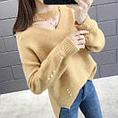 Жіночий ангоровий светр вільного крою з вирізом краплею (р. 42-46) 10KF2109, фото 3