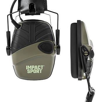 Навушники з активним шумозаглушенням тактичні Howard Leight зелені (Honeywell) Impact Sport Green